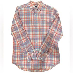 Men’s Vineyard Vines Linen/cotton slim fit plaid shirt